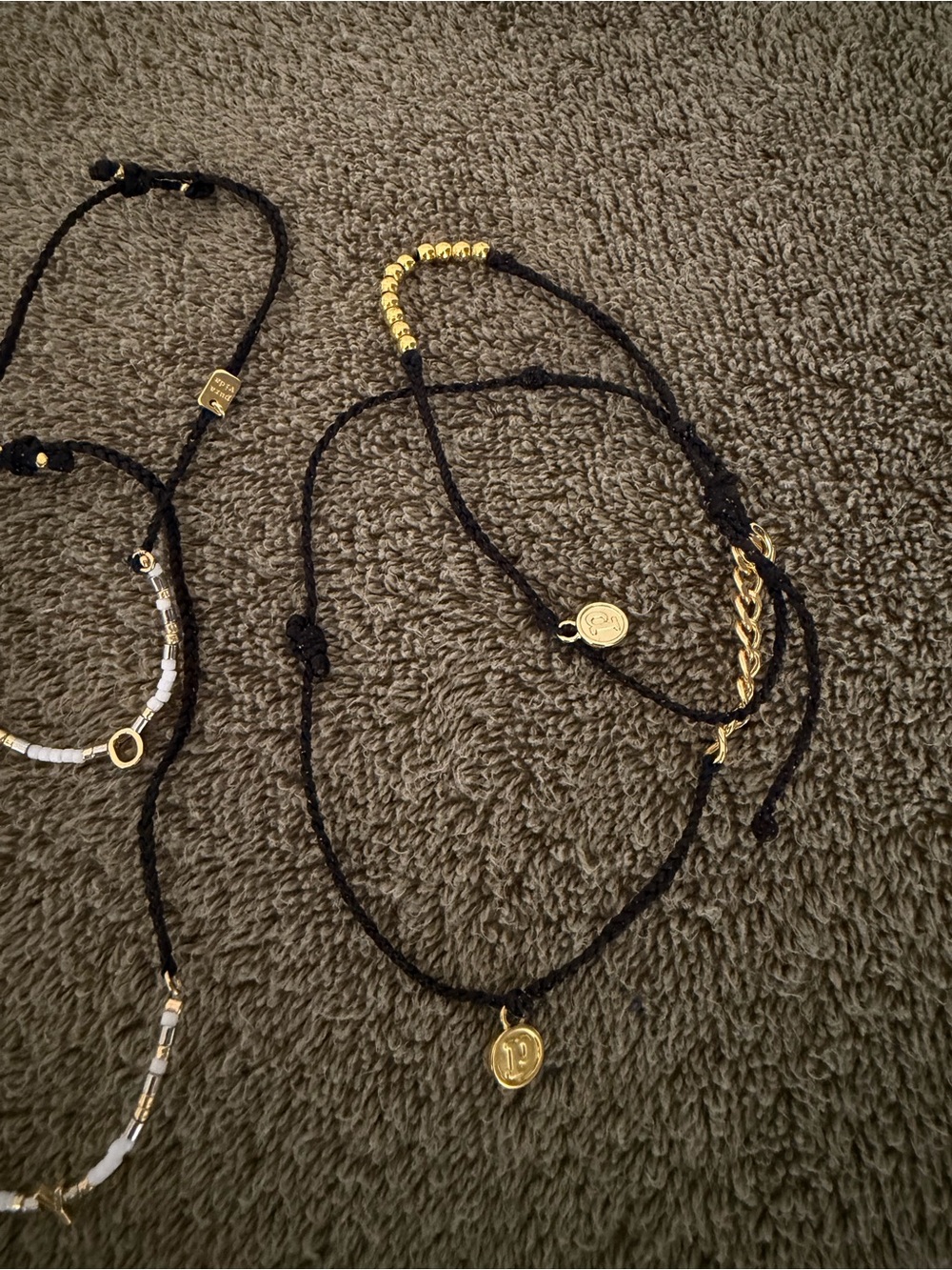 Pura Vida Delicate Black Cord Bracelet Set with Gold Accents - Picture 4 of 4